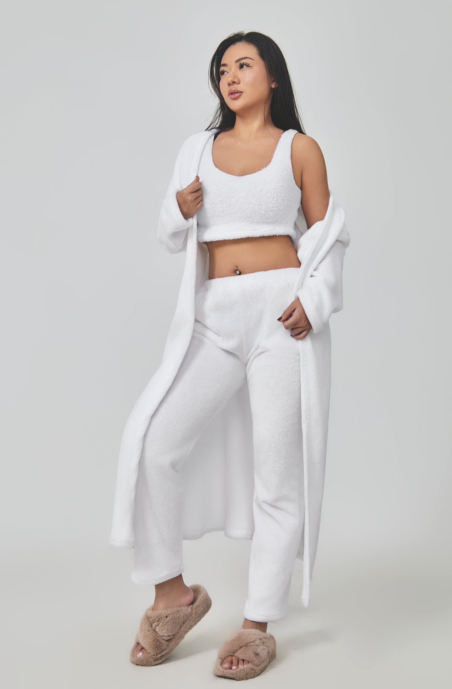 Cozy 3-Piece Matching Fuzzy Pajama Lounge Set