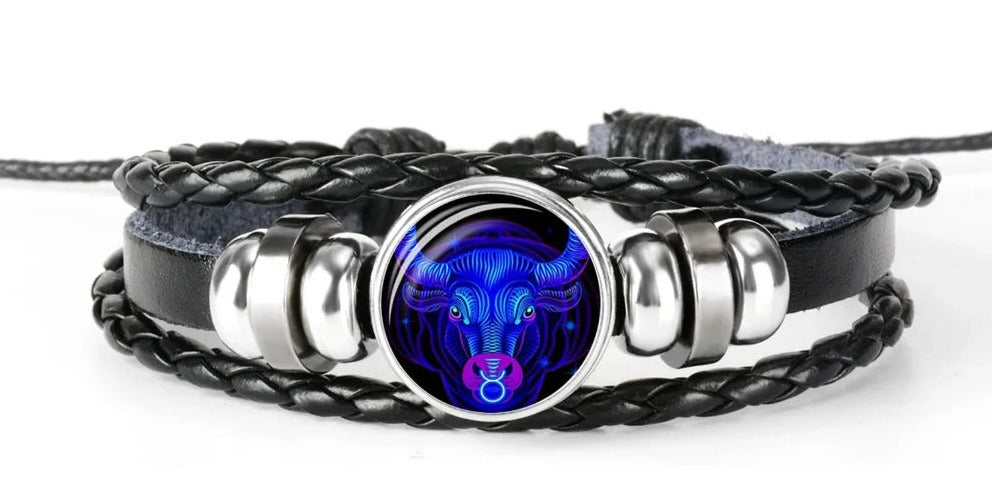 Pulsera de cuerda con constelaciones luminosas del zodíaco