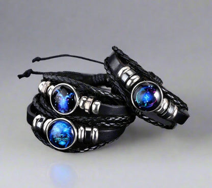 Pulsera de cuerda con constelaciones luminosas del zodíaco