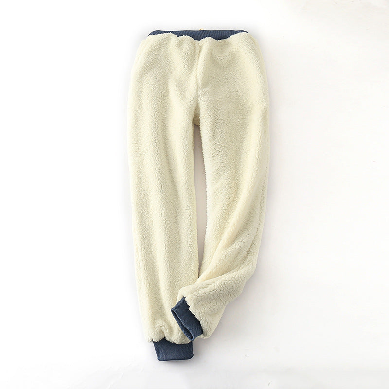 Lamb Cotton Velvet Padded Sweatpants