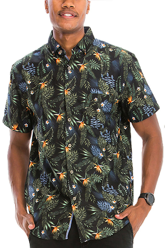 Camisa hawaiana de manga corta con estampado digital