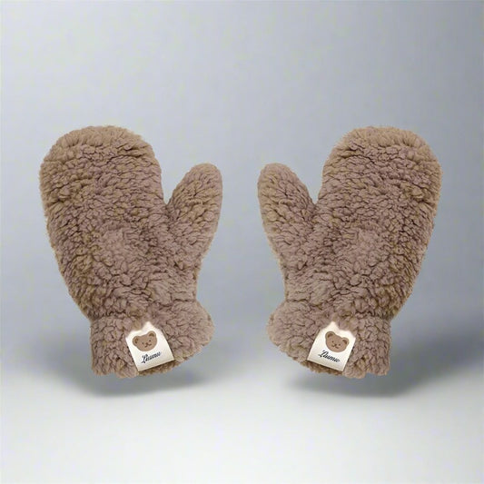 One Size Soft Cozy Plush Bear Hand Mittens