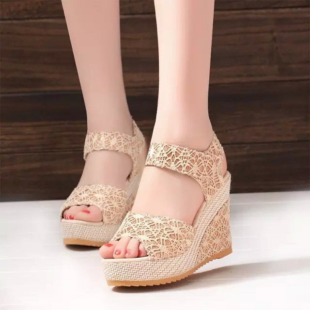 Flat bottom high heel sandals