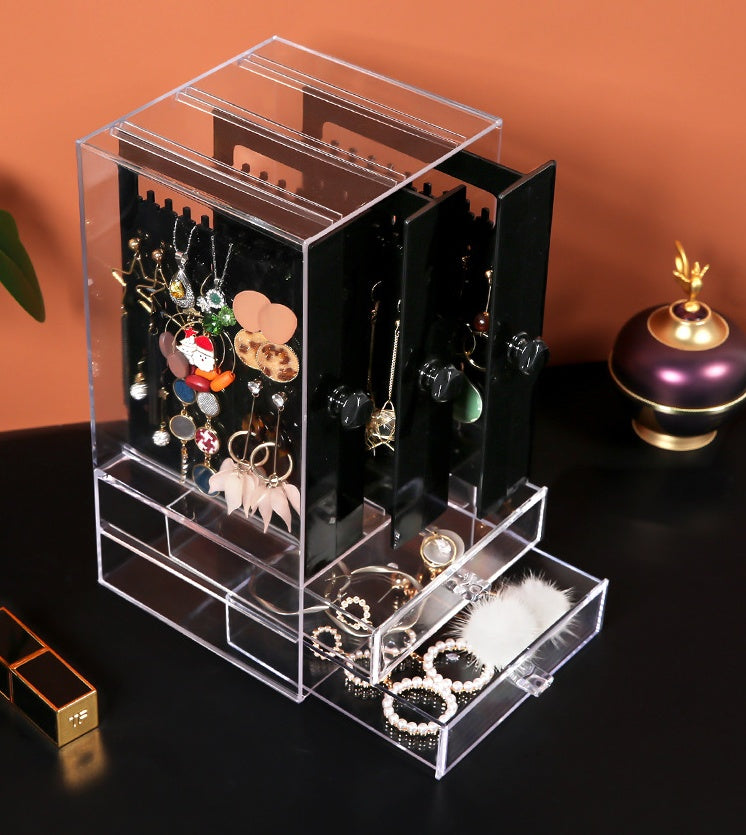 Caja de almacenamiento de joyas y cosméticos de belleza acrílica