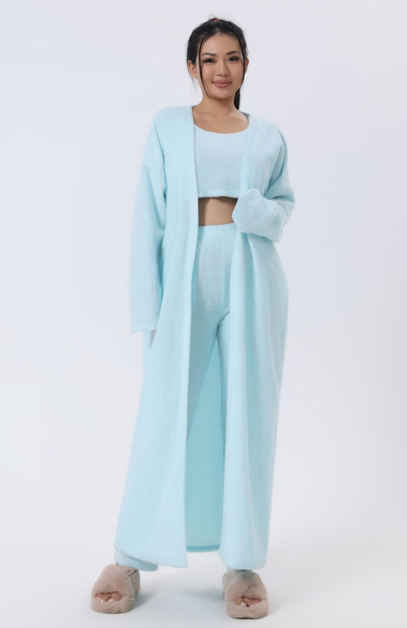 Cozy 3-Piece Matching Fuzzy Pajama Lounge Set