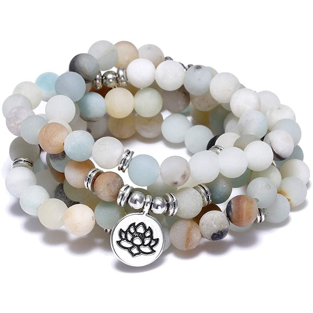 Lotus Stone Bead Bracelet-Necklace