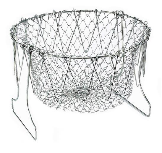 Multi-Use Cooking - Foldable Steel Wire Basket For Kitchen