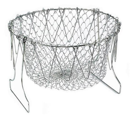 Multi-Use Cooking - Foldable Steel Wire Basket For Kitchen