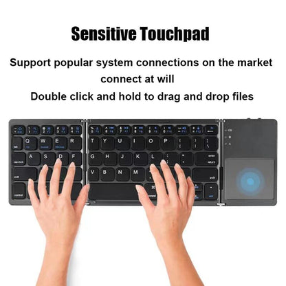 Teclado plegable inalámbrico Teclado Bluetooth con panel táctil