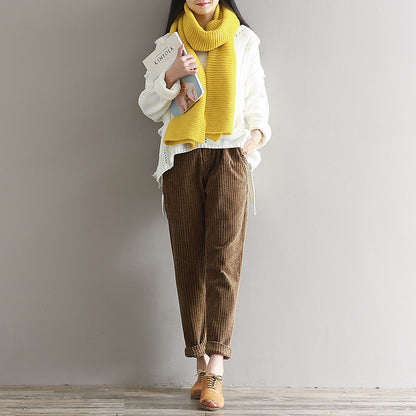 Women's Corduroy Fabric Casual Pants