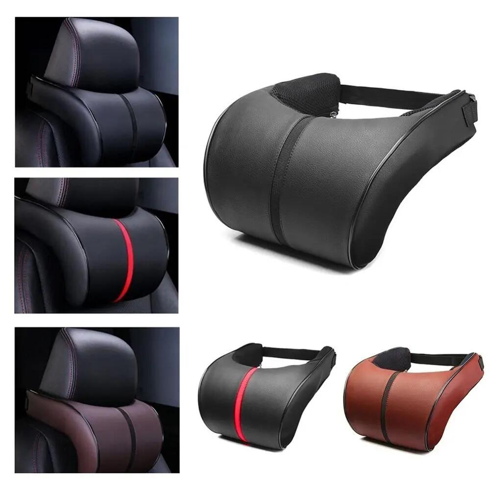 Almohada ajustable para asiento de coche con reposacabezas de algodón y espuma viscoelástica