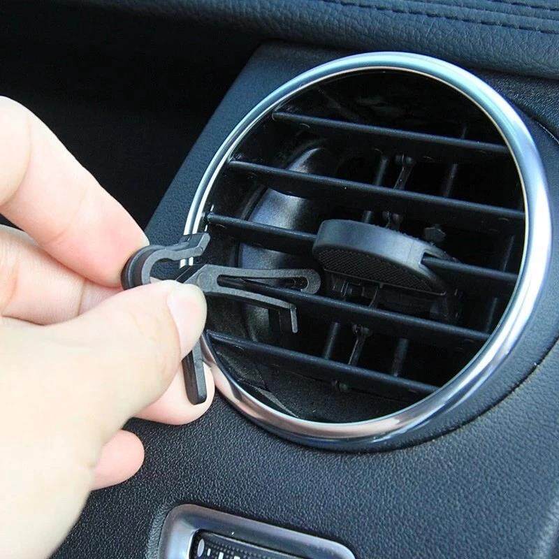 Caja de soporte de cuero para ventilación del salpicadero del coche