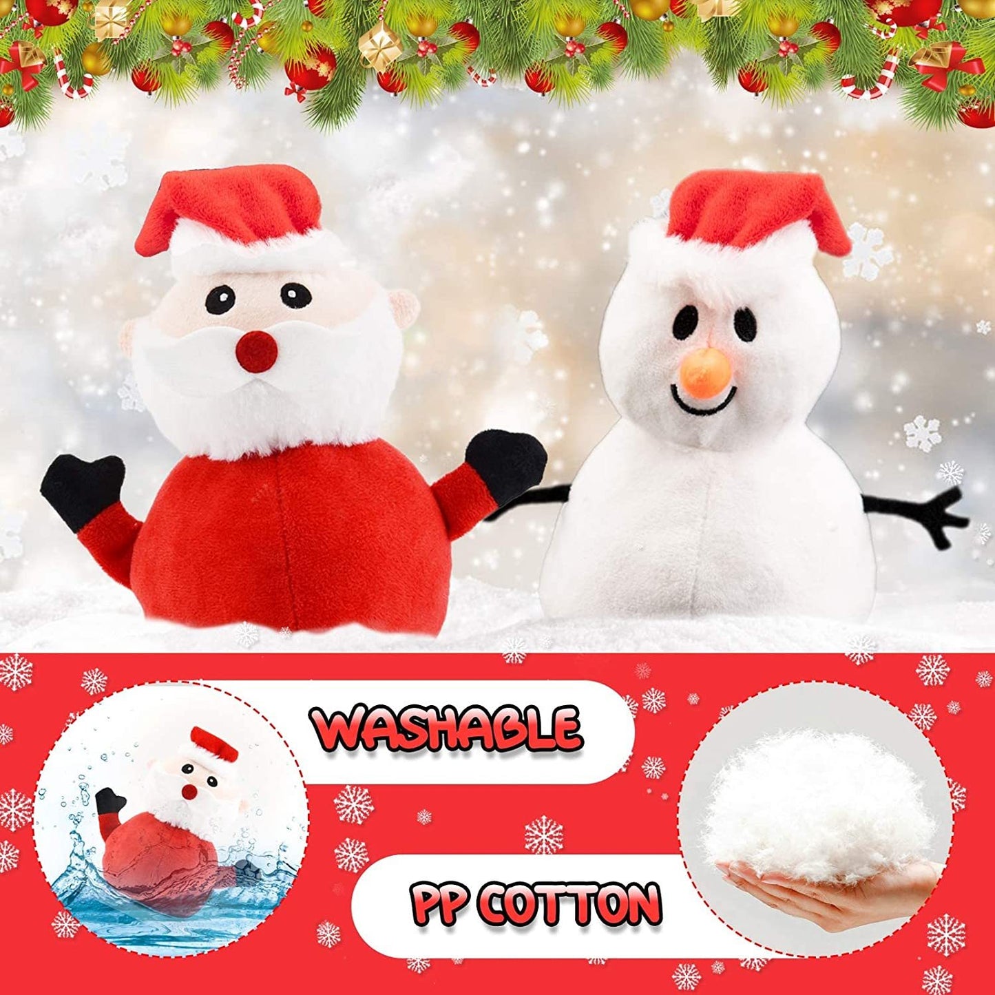 Santa Claus - Snowman Reversible Christmas Plush