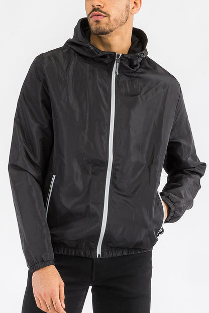 Waterproof Reflective Zipper Casual Windbreaker