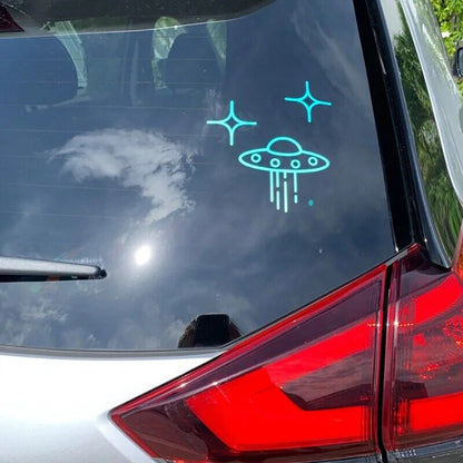 UFO Car Stickers Space Alien Windshield Interior Stickers