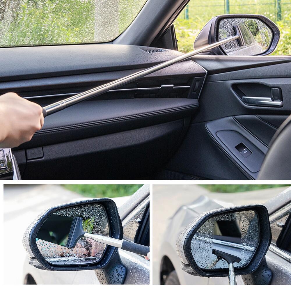 Telescopic Squeegee Car Mirror Wiper