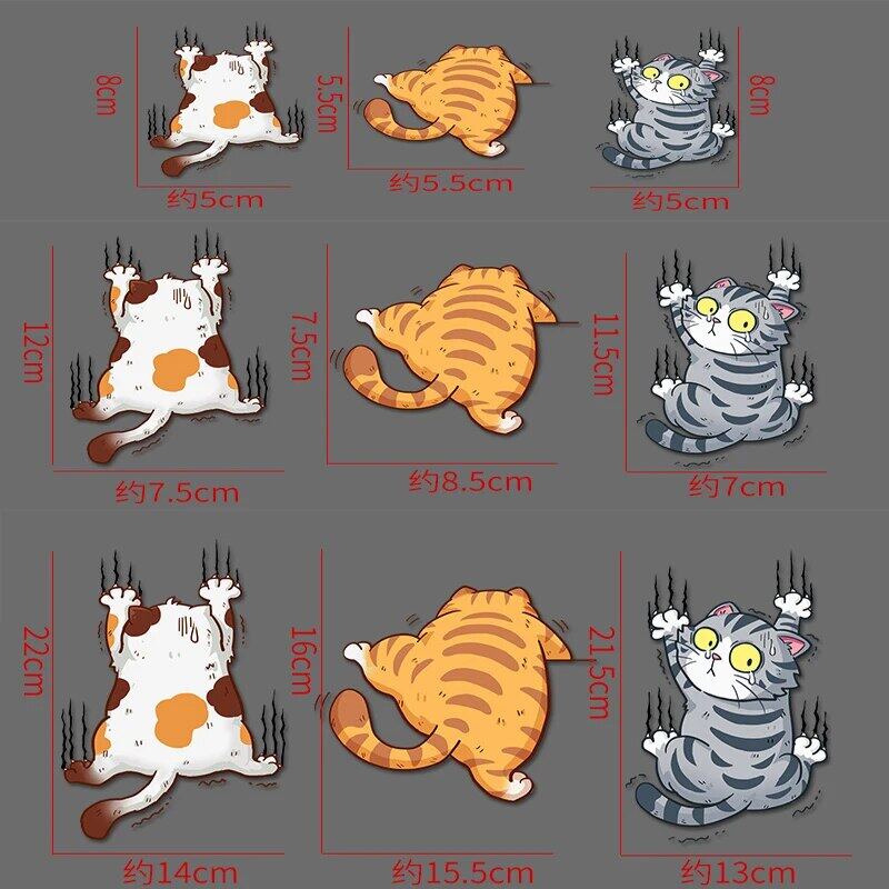 Three Funny Cats Stickers Set