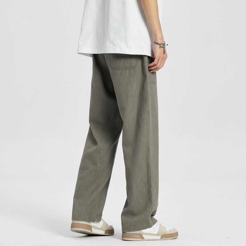 2024 American Style Cotton and Linen Casual Pants