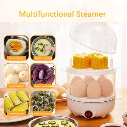 Multi-Cooking Double-Layer 14-Egg Electric Breakfast Steamer