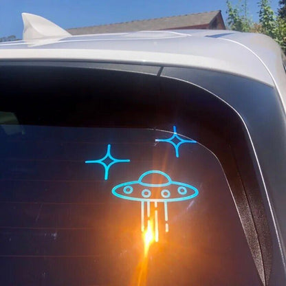 UFO Car Stickers Space Alien Windshield Interior Stickers