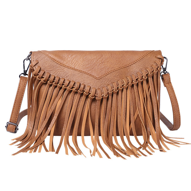 Women's Crossbody Envelope Tassel Satchel Bag