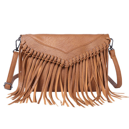 Women's Crossbody Envelope Tassel Satchel Bag