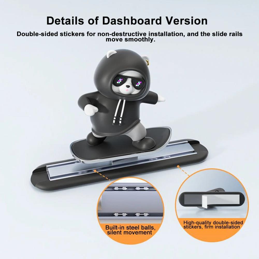 Skateboarding Hoodie Bear Dashboard Car Toy Decoration