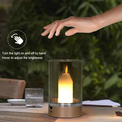 Touch-Free Adjustable Brightness Candle Night Light - USB Rechargeable