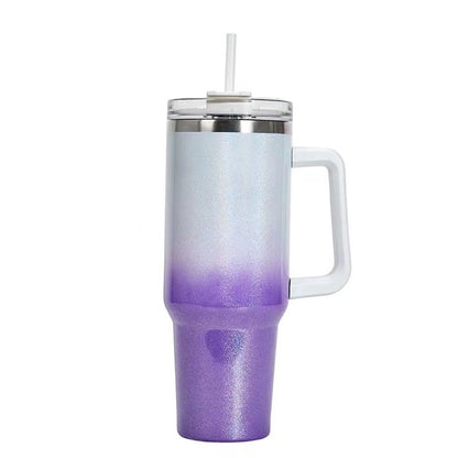 Vaso de café al vacío de acero inoxidable de 40 onzas con tapa, sin BPA