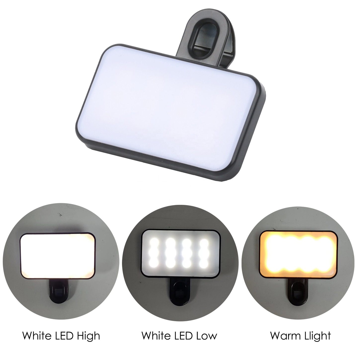 Portable Mini Selfie Flood Light - Rechargeable 3 Modes