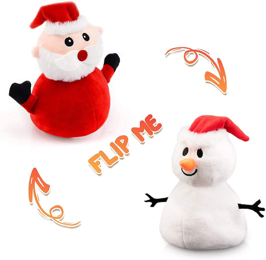 Papá Noel - Muñeco de nieve Peluche navideño reversible