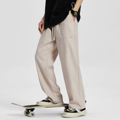 2024 American Style Cotton and Linen Casual Pants