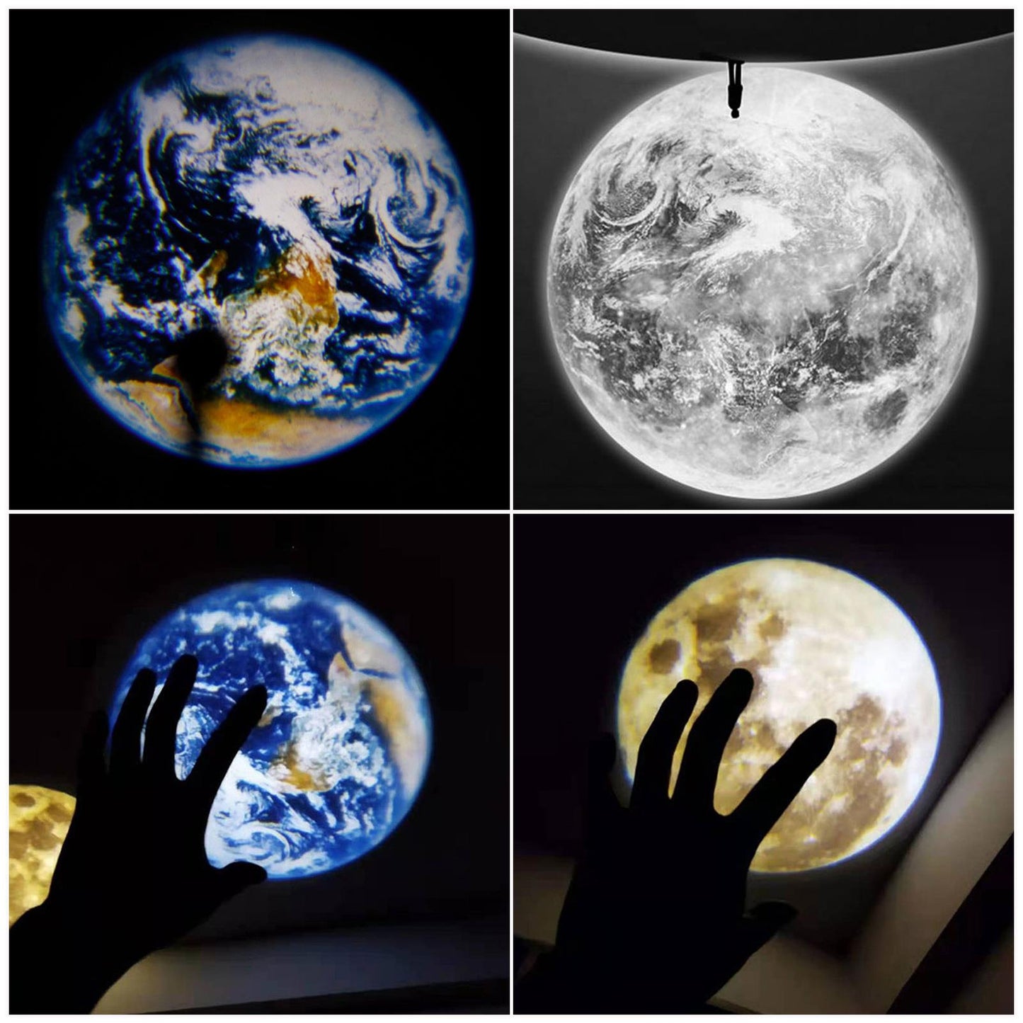 Earth & Moon Tripod Projector Night Light Ambience