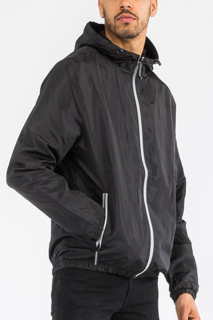 Waterproof Reflective Zipper Casual Windbreaker