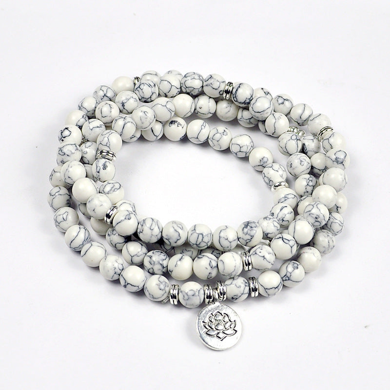 Lotus Stone Bead Bracelet-Necklace