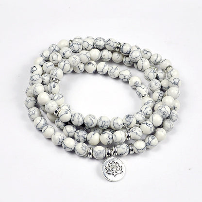 Lotus Stone Bead Bracelet-Necklace