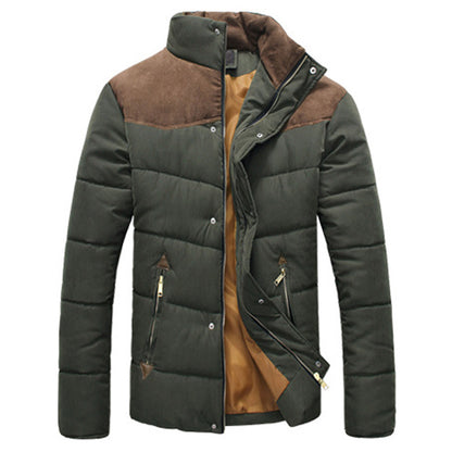 Winter Jacket Men Warm Collar Padded Winter Parka Coat