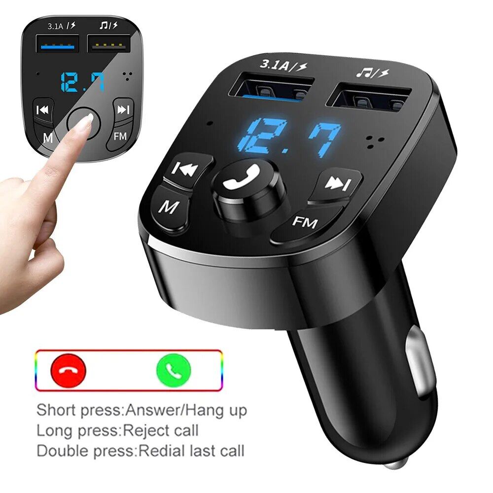 Fast-Charging Bluetooth FM Radio MP3 Player Transmitter Car Charger