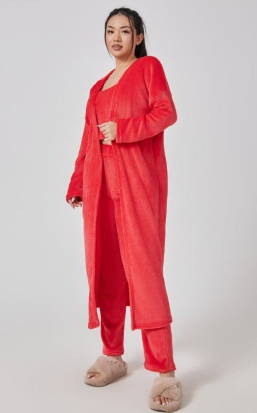 Cozy 3-Piece Matching Fuzzy Pajama Lounge Set