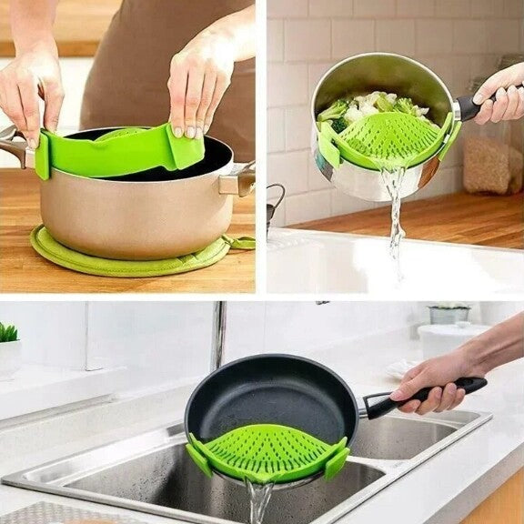 Clip-On Silicone Strainer For All Pots And Pans