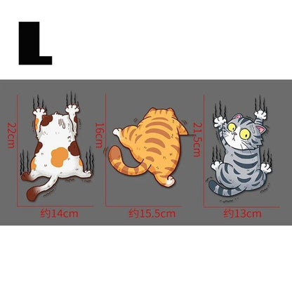 Three Funny Cats Stickers Set