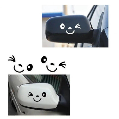 2 pegatinas para coche con cara sonriente de Winky de 11 cm x 5 cm