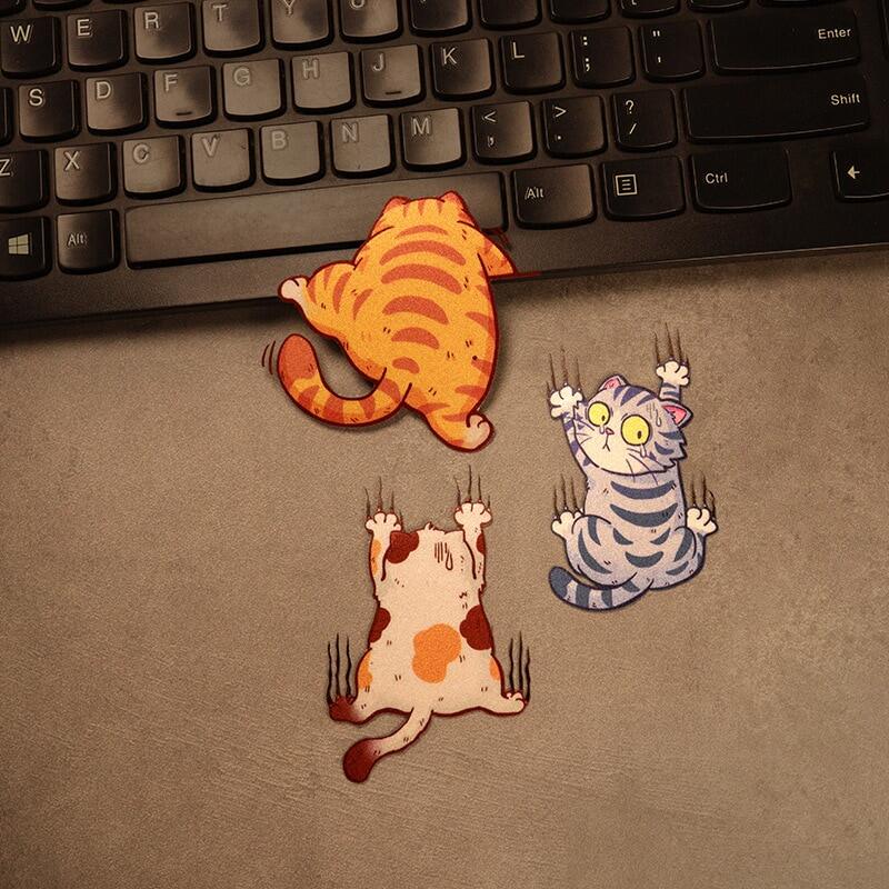 Three Funny Cats Stickers Set