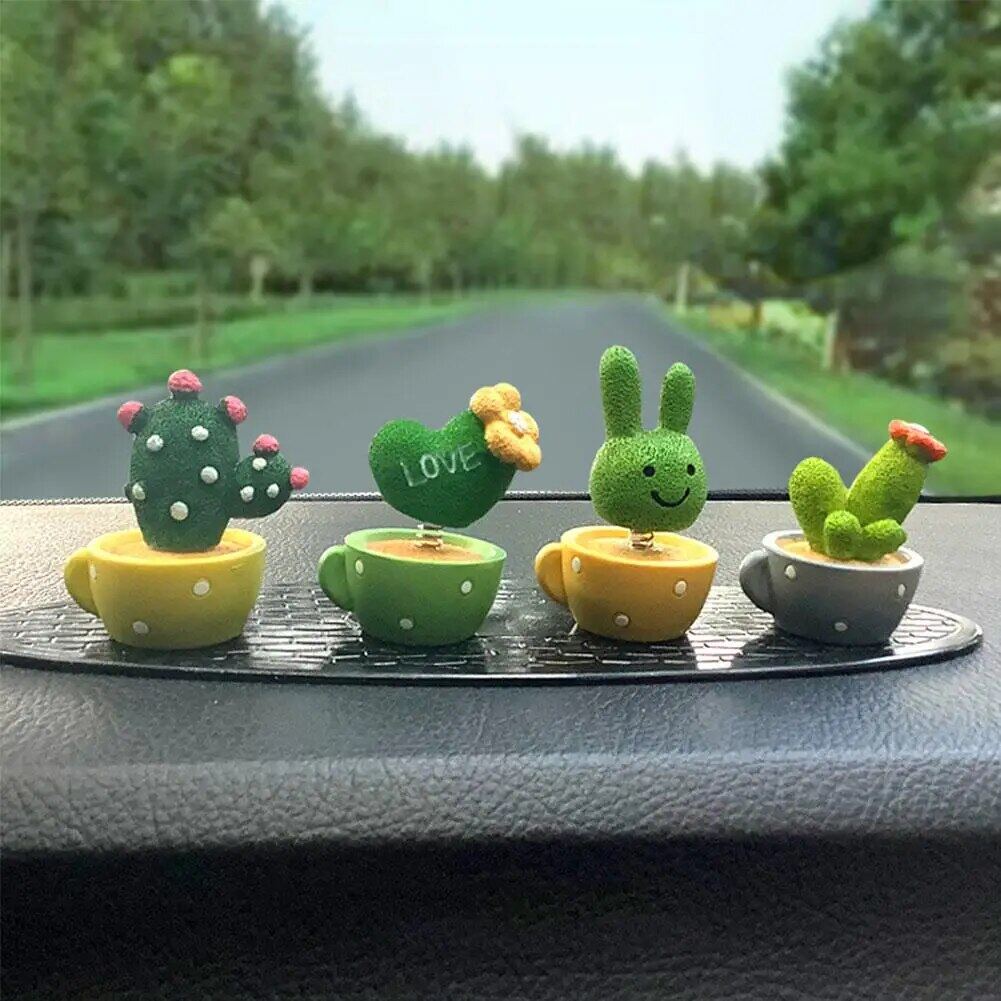 Resin Cactus Ornaments Mini Potted Car Ornaments