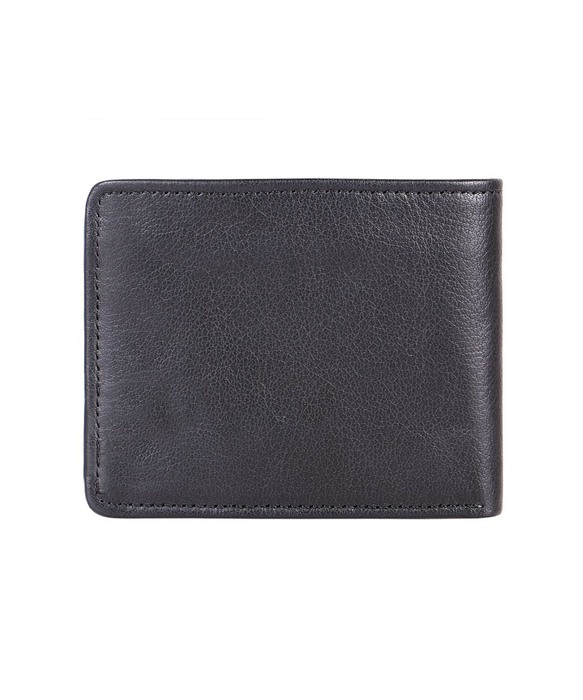 Billetera plegable delgada de cuero negro Buffalo con bloqueo RFID