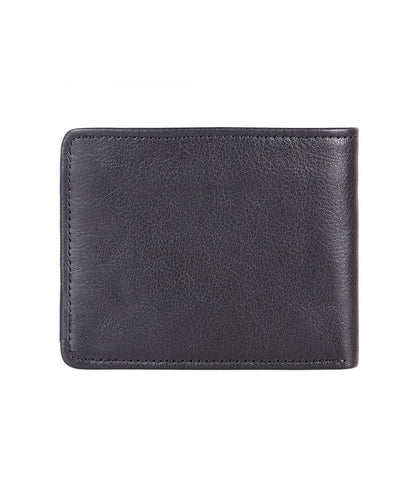 RFID Blocking Buffalo Black Leather Slim Bifold Wallet