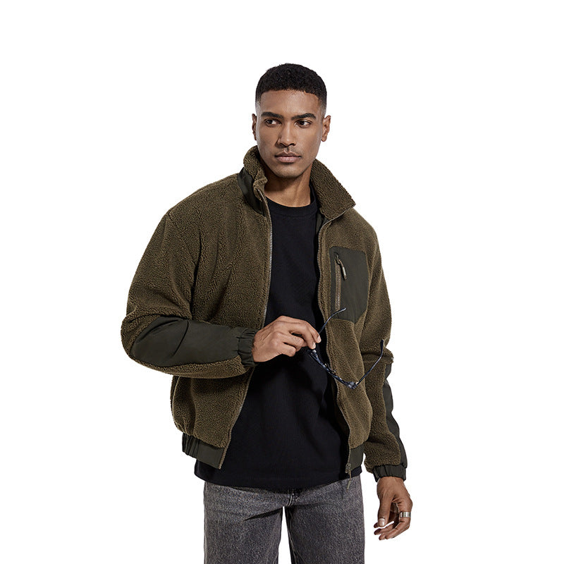 Men's Winter-Autumn Polyester Fleece Jacket