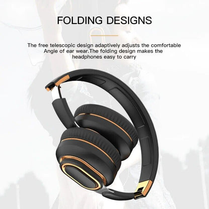 High Resolution Audio - Wireless Folding Bluetooth Headset With Microphone & Aux Port