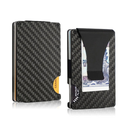 Large Capacity Slim Anti-Theft Carbon Fiber Wallet RFID Protector