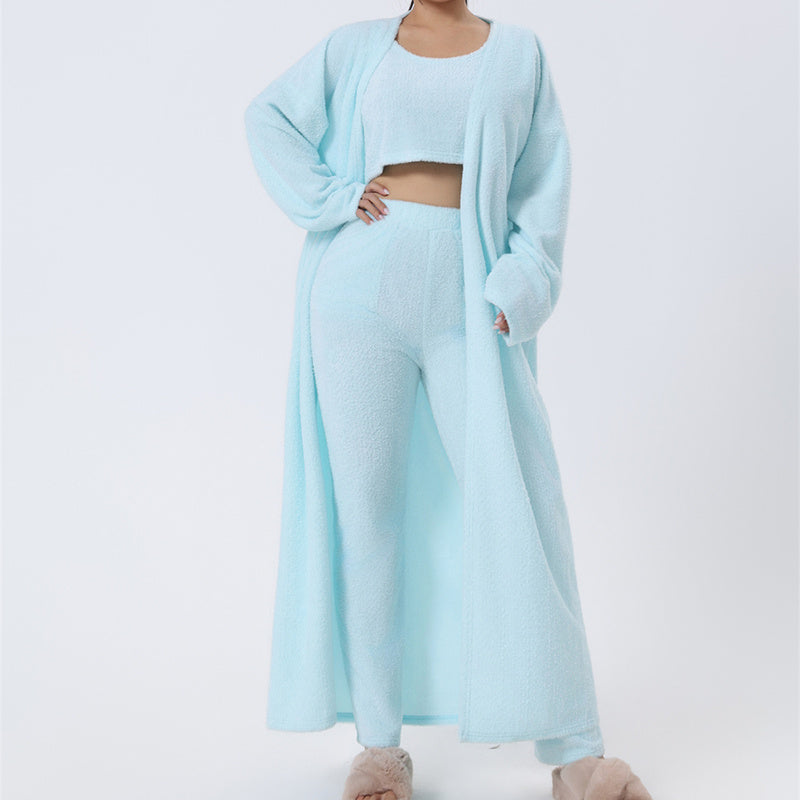 Cozy 3-Piece Matching Fuzzy Pajama Lounge Set